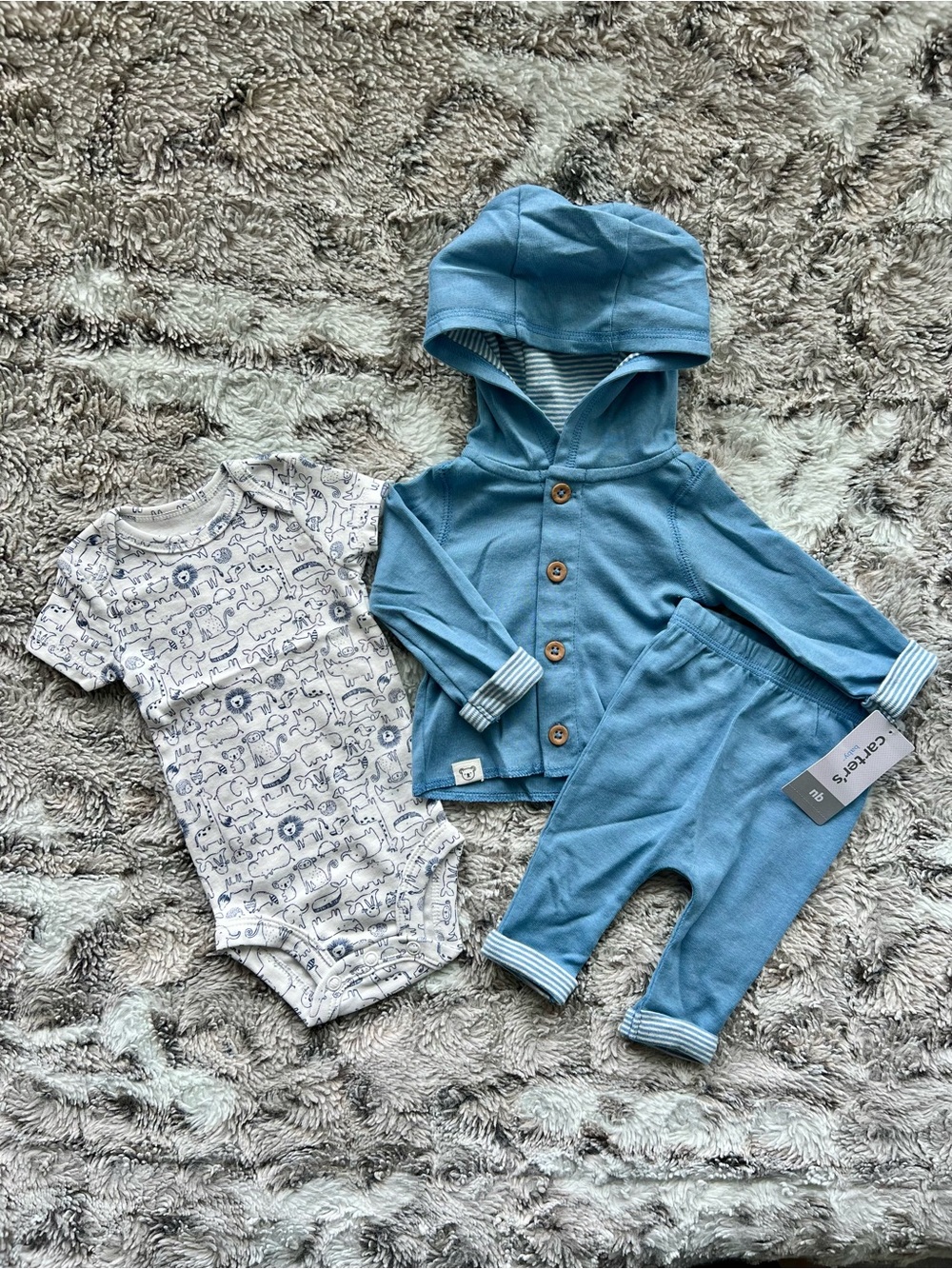 Carter’s 3-Piece Newborn Animal Print Set CKT34396-NB (18-21.5 in / 6-9 lb)